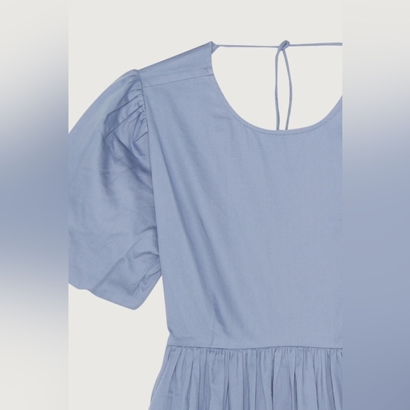 Oak + Fort Puff Sleeve 100% Cotton Mini Dress / Tempest - Picture 3 of 11